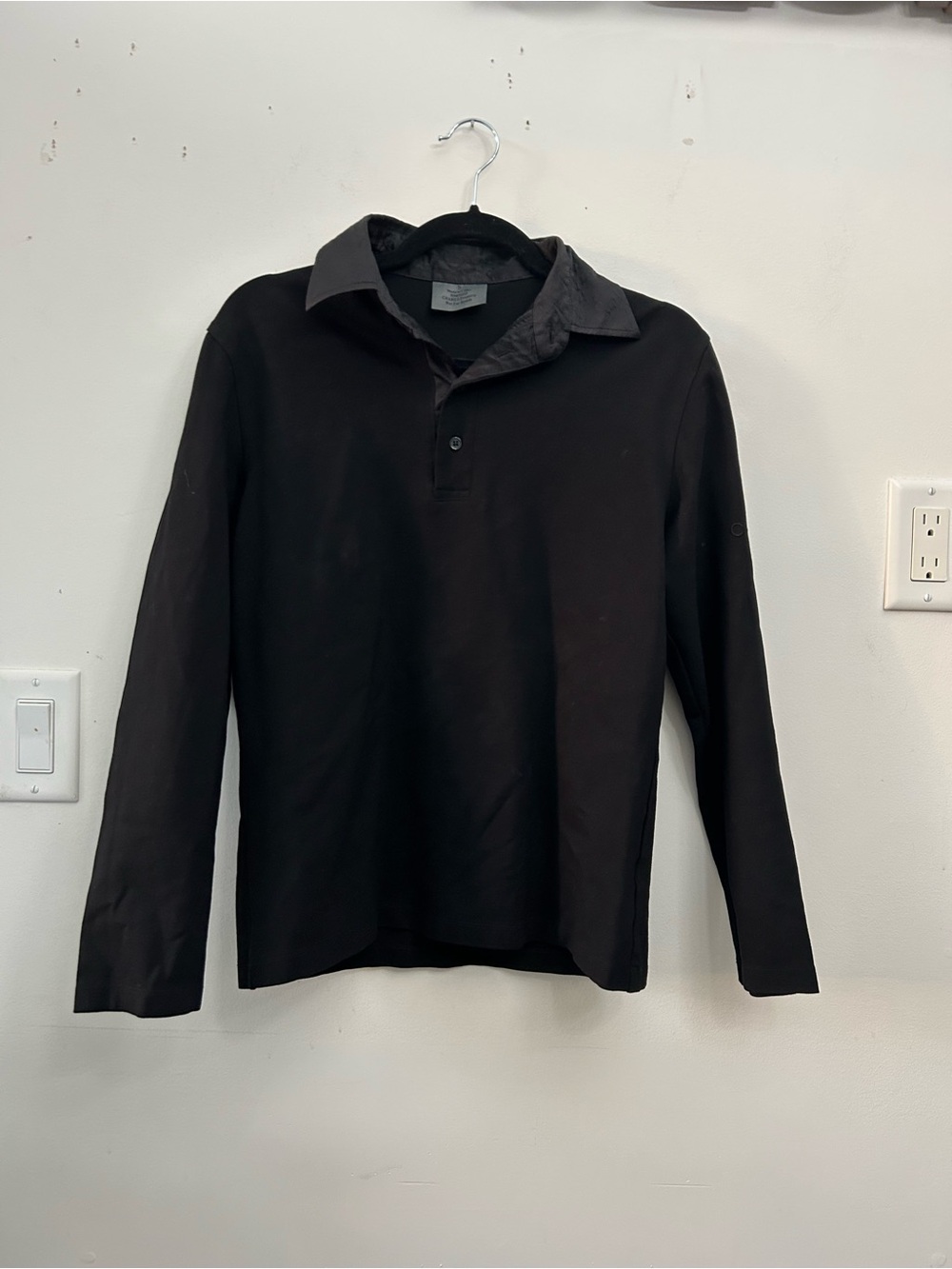 CHANEL Long Sleeve Polo Collar Shirt Women Small Designer